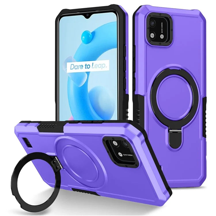 For Realme C20 Case Ring Kickstand TPU+PC Protective Phone Cover