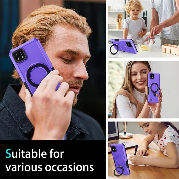 For Realme C20 Case Ring Kickstand TPU+PC Protective Phone Cover