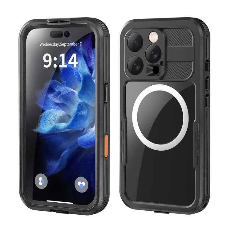 SHELLBOX For iPhone 16 Pro IP68 Waterproof Case Compatible with MagSafe Clear Phone Cover