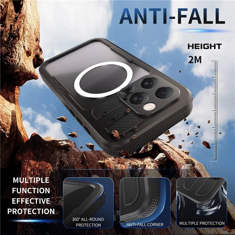 SHELLBOX For iPhone 16 Pro IP68 Waterproof Case Compatible with MagSafe Clear Phone Cover