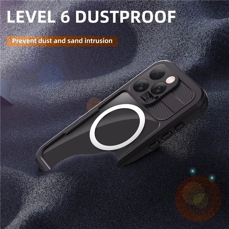 SHELLBOX For iPhone 16 Pro IP68 Waterproof Case Compatible with MagSafe Clear Phone Cover