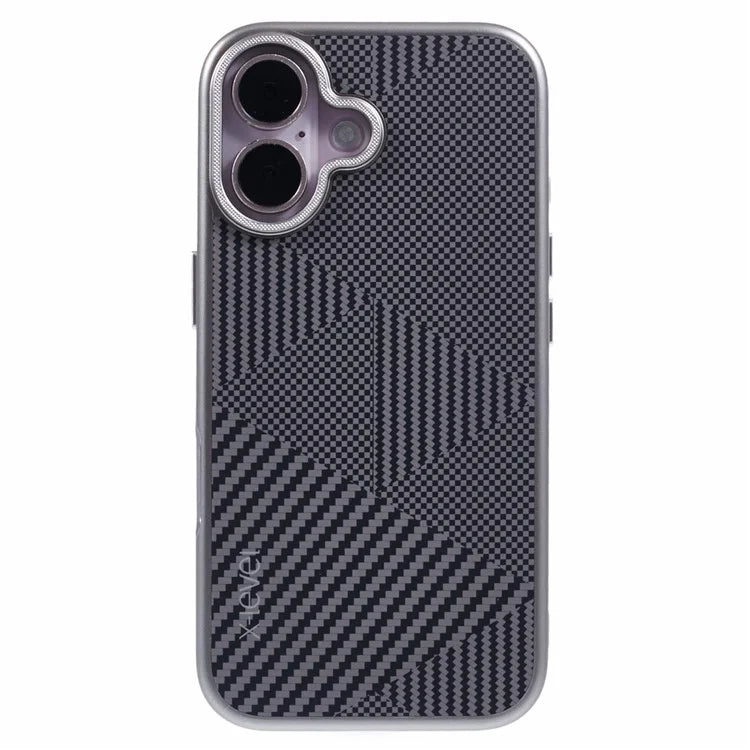 X-LEVEL For iPhone 16 Case Rhombus Splicing Hard PC Shockproof  Phone Cover