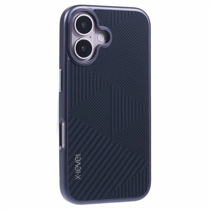 X-LEVEL For iPhone 16 Case Rhombus Splicing Hard PC Shockproof  Phone Cover