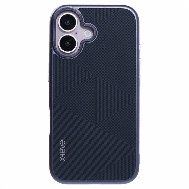X-LEVEL For iPhone 16 Case Rhombus Splicing Hard PC Shockproof  Phone Cover