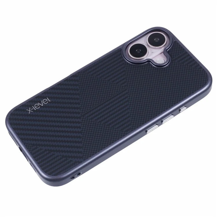 X-LEVEL For iPhone 16 Case Rhombus Splicing Hard PC Shockproof  Phone Cover