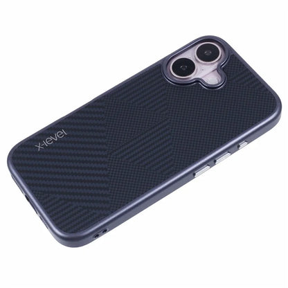 X-LEVEL For iPhone 16 Case Rhombus Splicing Hard PC Shockproof  Phone Cover