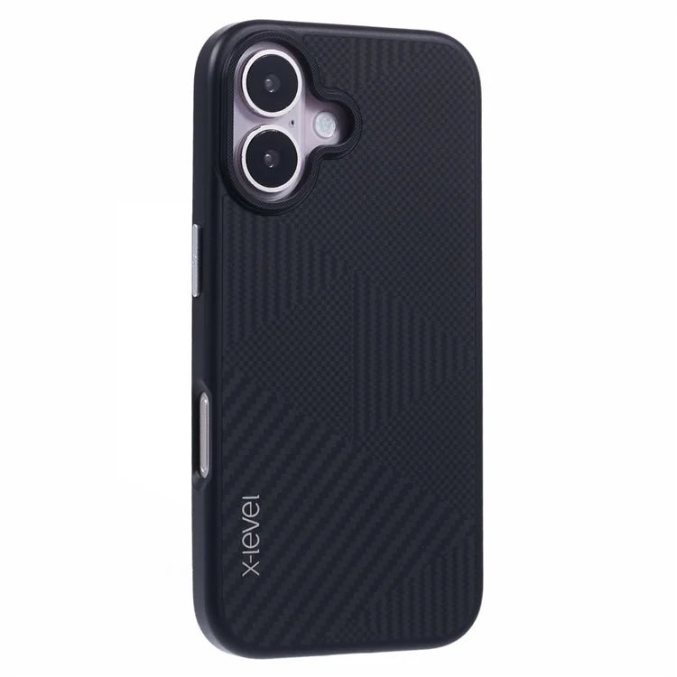 X-LEVEL For iPhone 16 Case Rhombus Splicing Hard PC Shockproof  Phone Cover