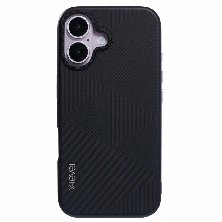 X-LEVEL For iPhone 16 Case Rhombus Splicing Hard PC Shockproof  Phone Cover