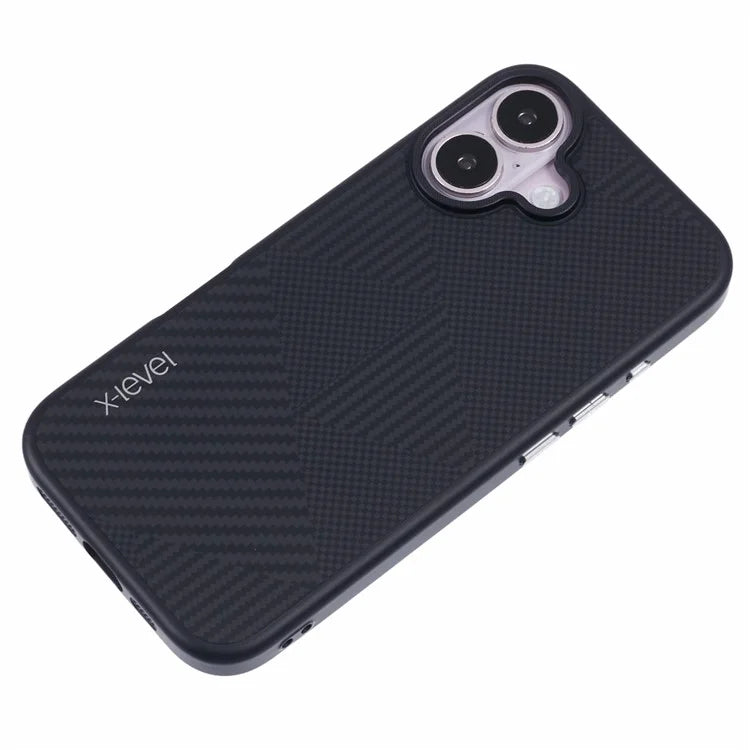 X-LEVEL For iPhone 16 Case Rhombus Splicing Hard PC Shockproof  Phone Cover