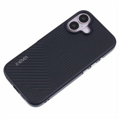 X-LEVEL For iPhone 16 Case Rhombus Splicing Hard PC Shockproof  Phone Cover