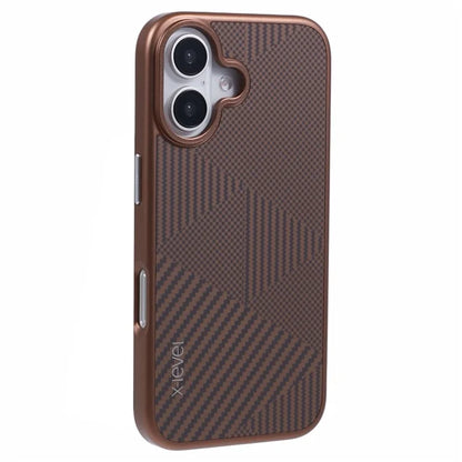 X-LEVEL For iPhone 16 Case Rhombus Splicing Hard PC Shockproof  Phone Cover