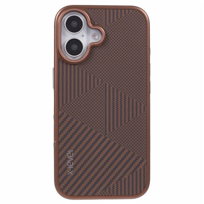 X-LEVEL For iPhone 16 Case Rhombus Splicing Hard PC Shockproof  Phone Cover