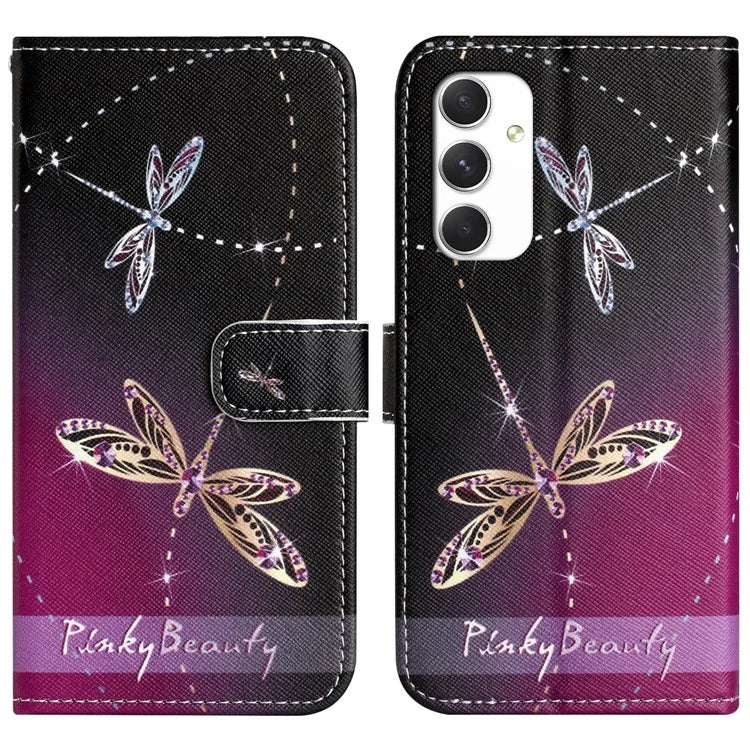 For Samsung Galaxy A16 5G Case Pattern Print PU Leather Wallet Phone Cover Cross Texture