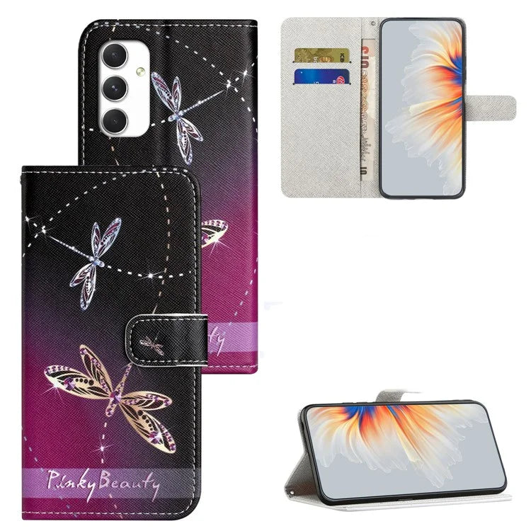 For Samsung Galaxy A16 5G Case Pattern Print PU Leather Wallet Phone Cover Cross Texture