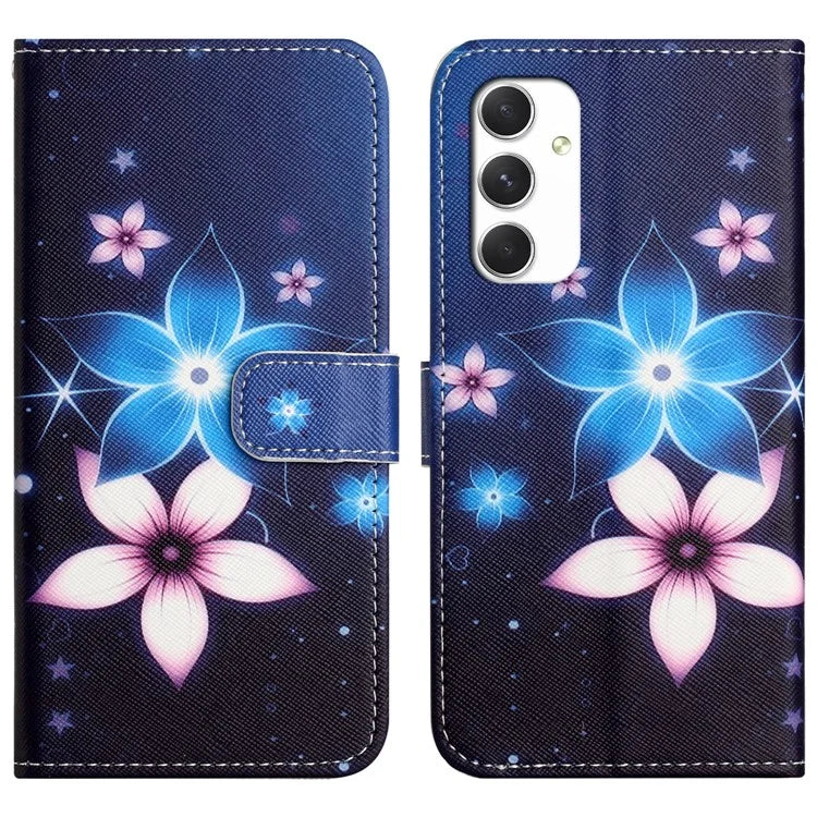 For Samsung Galaxy A16 5G Case Pattern Print PU Leather Wallet Phone Cover Cross Texture