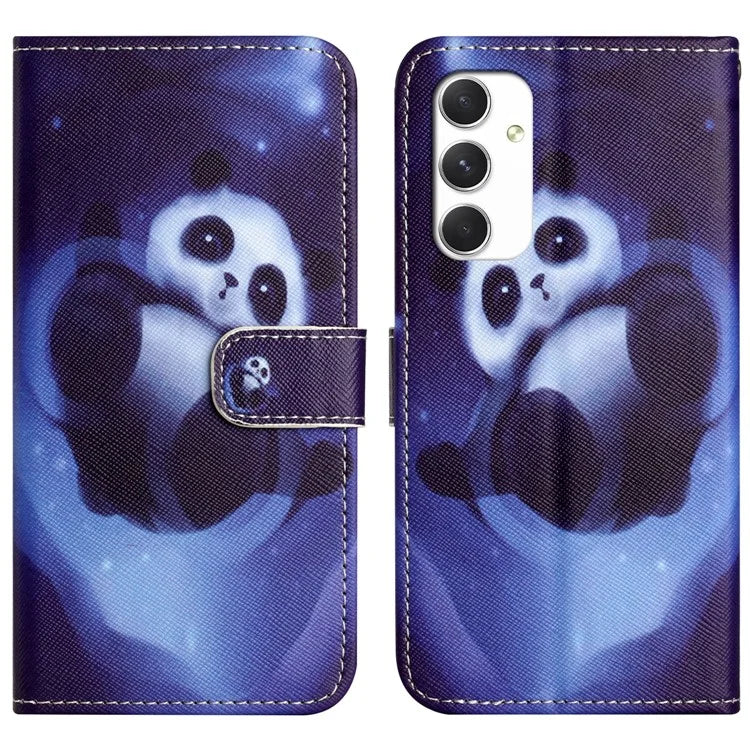 For Samsung Galaxy A16 5G Case Pattern Print PU Leather Wallet Phone Cover Cross Texture