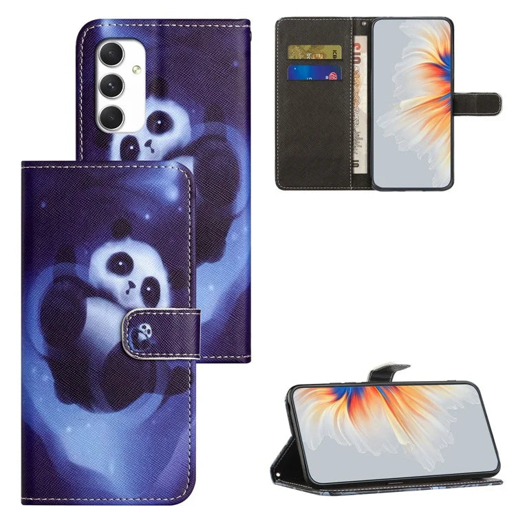 For Samsung Galaxy A16 5G Case Pattern Print PU Leather Wallet Phone Cover Cross Texture