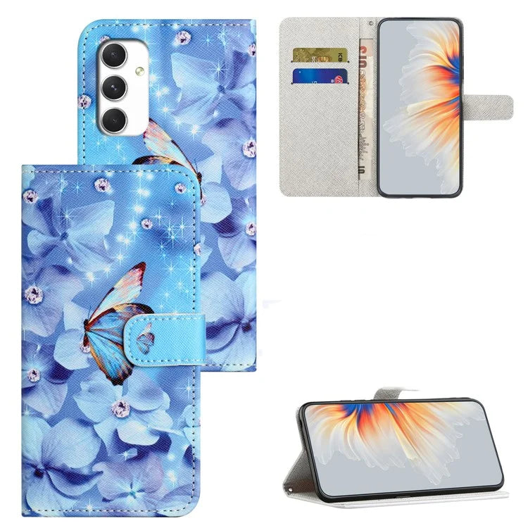 For Samsung Galaxy A16 5G Case Pattern Print PU Leather Wallet Phone Cover Cross Texture