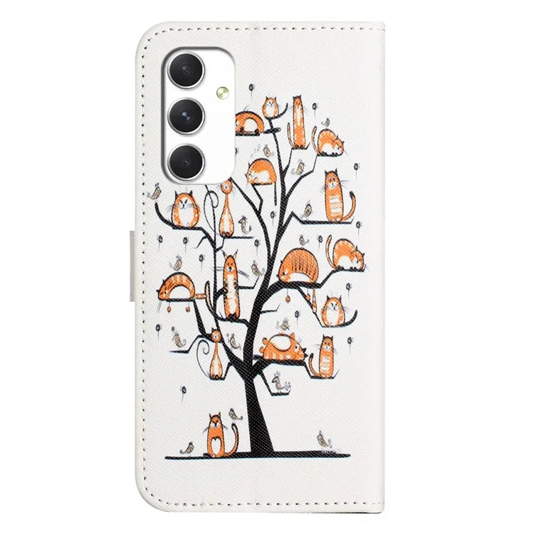 For Samsung Galaxy A16 5G Case Pattern Print PU Leather Wallet Phone Cover Cross Texture