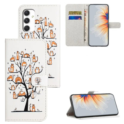 For Samsung Galaxy A16 5G Case Pattern Print PU Leather Wallet Phone Cover Cross Texture