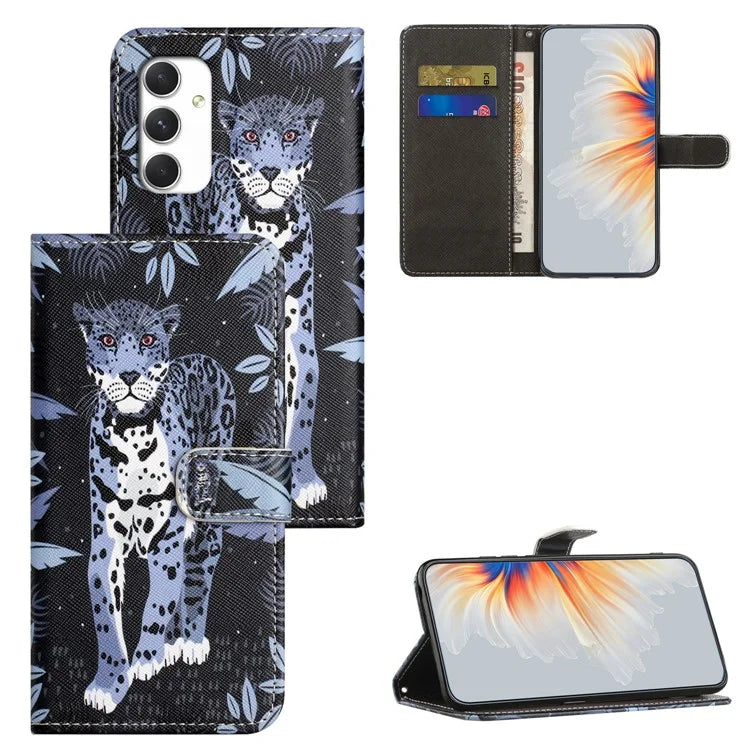 For Samsung Galaxy A16 5G Case Pattern Print PU Leather Wallet Phone Cover Cross Texture