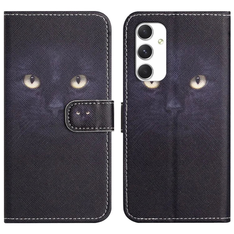 For Samsung Galaxy A16 5G Case Pattern Print PU Leather Wallet Phone Cover Cross Texture