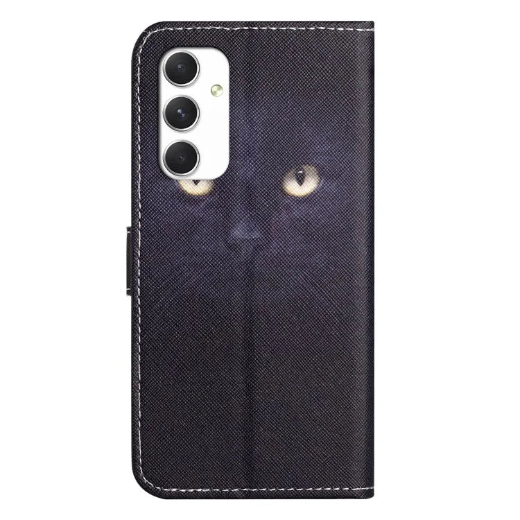 For Samsung Galaxy A16 5G Case Pattern Print PU Leather Wallet Phone Cover Cross Texture