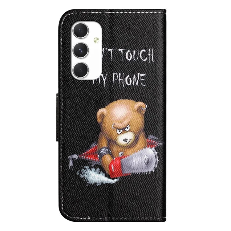 For Samsung Galaxy A16 5G Case Cross Texture Leather Phone Cover Pattern Printing