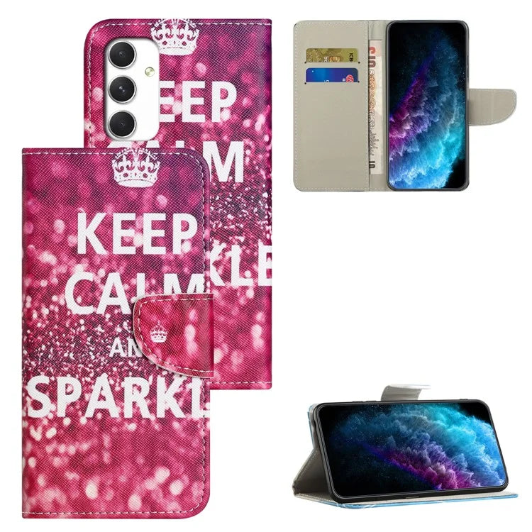 For Samsung Galaxy A16 5G Case Cross Texture Leather Phone Cover Pattern Printing