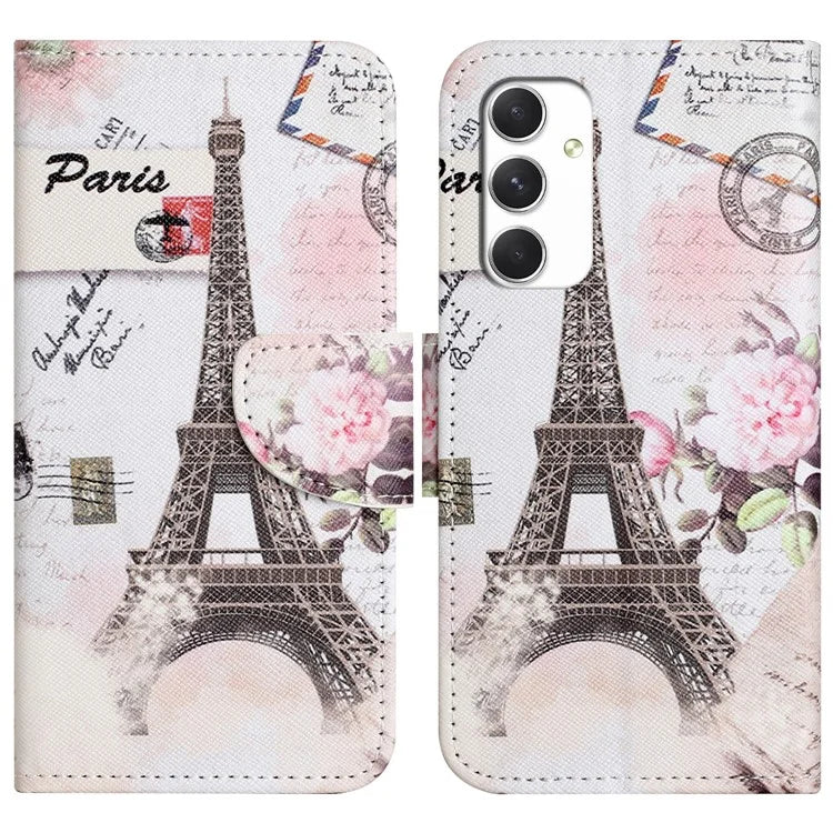 For Samsung Galaxy A16 5G Case Cross Texture Leather Phone Cover Pattern Printing