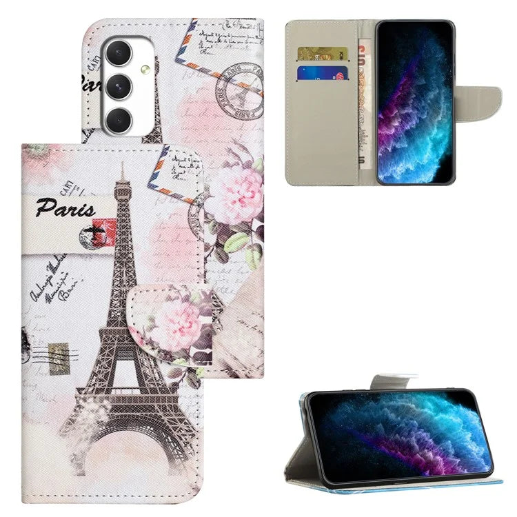 For Samsung Galaxy A16 5G Case Cross Texture Leather Phone Cover Pattern Printing