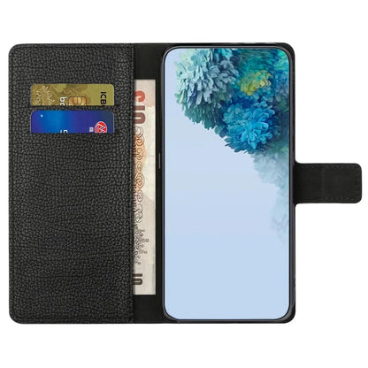For Samsung Galaxy A16 5G Case PU Leather Wallet Phone Cover Litchi Texture, Black
