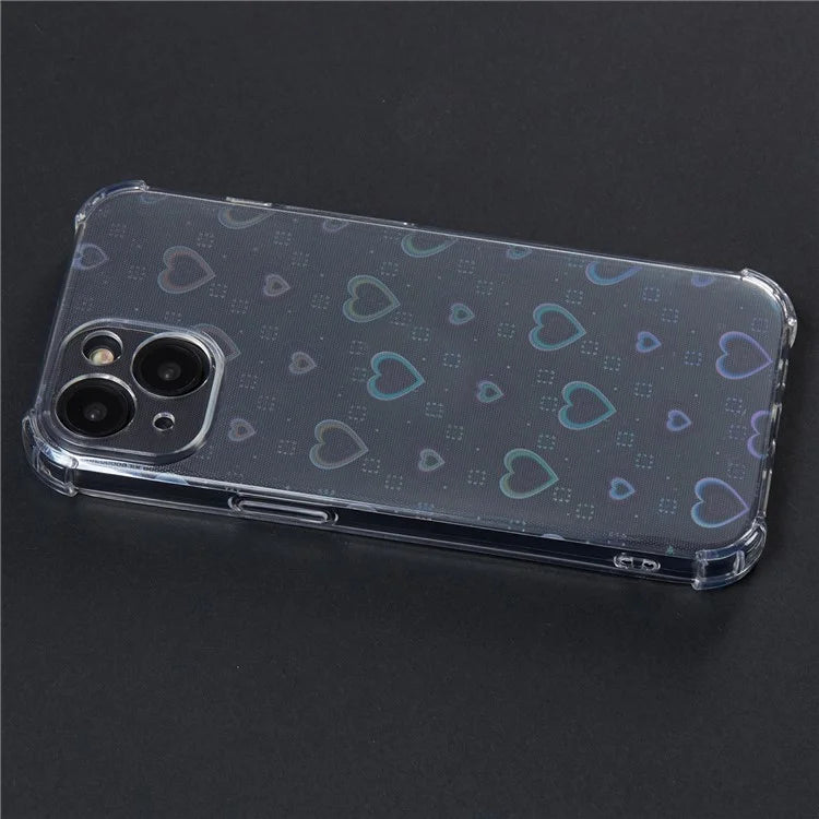 For iPhone 14 Case Clear TPU Shockproof Phone Cover with Cute Paper