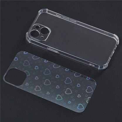For iPhone 14 Case Clear TPU Shockproof Phone Cover with Cute Paper