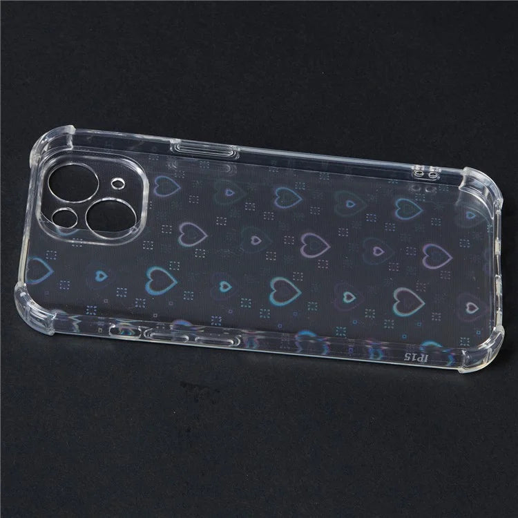 For iPhone 14 Case Clear TPU Shockproof Phone Cover with Cute Paper