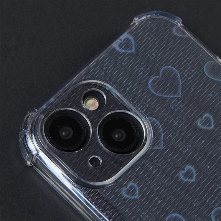 For iPhone 14 Case Clear TPU Shockproof Phone Cover with Cute Paper