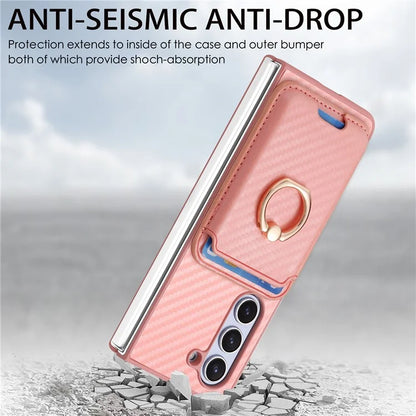 For Samsung Galaxy Z Fold6 5G Case Leather+PC Phone Cover with Magnetic Card Bag and Screen Film