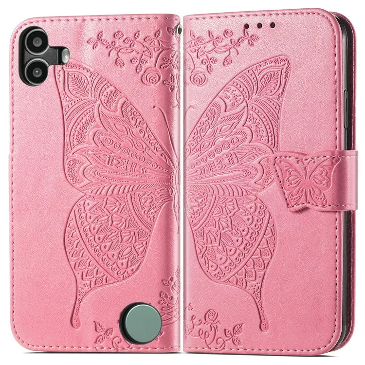 For Nothing CMF Phone 1 Case PU Leather Wallet Phone Cover Butterfly Pattern