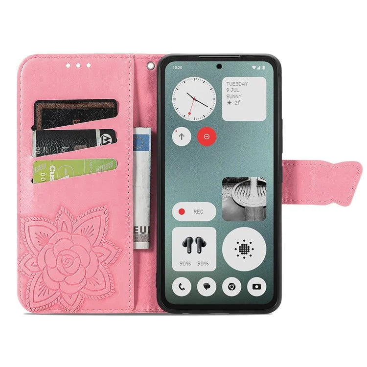 For Nothing CMF Phone 1 Case PU Leather Wallet Phone Cover Butterfly Pattern