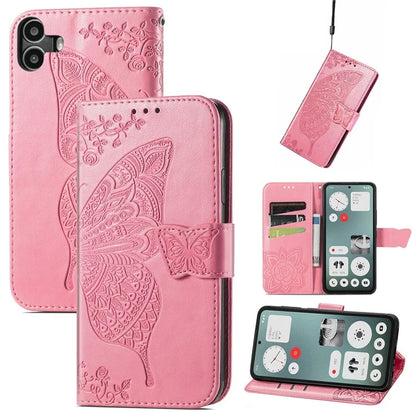 For Nothing CMF Phone 1 Case PU Leather Wallet Phone Cover Butterfly Pattern