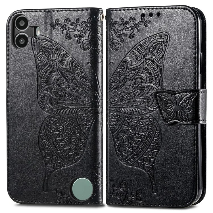 For Nothing CMF Phone 1 Case PU Leather Wallet Phone Cover Butterfly Pattern