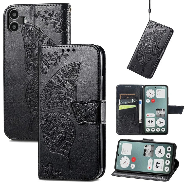 For Nothing CMF Phone 1 Case PU Leather Wallet Phone Cover Butterfly Pattern
