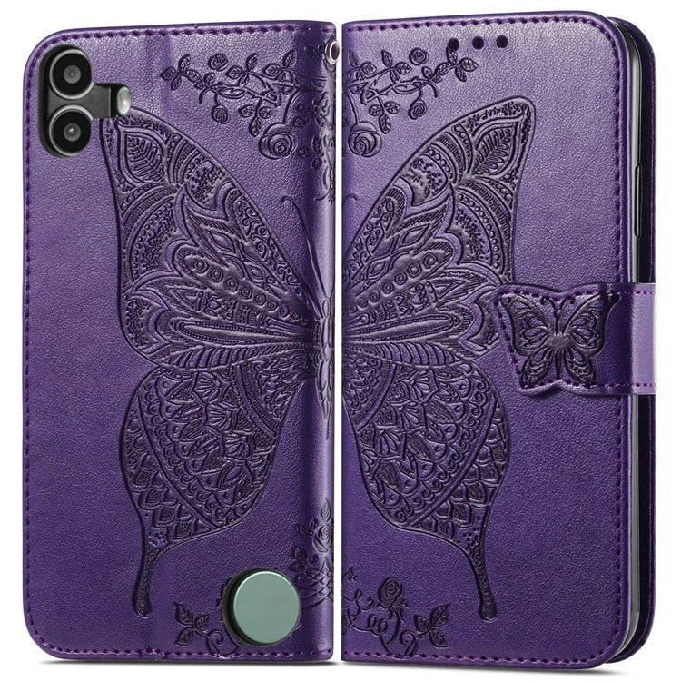 For Nothing CMF Phone 1 Case PU Leather Wallet Phone Cover Butterfly Pattern