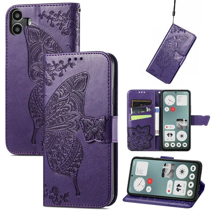 For Nothing CMF Phone 1 Case PU Leather Wallet Phone Cover Butterfly Pattern