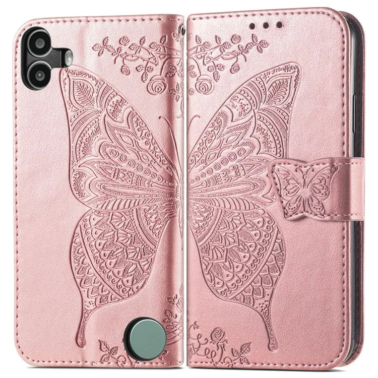 For Nothing CMF Phone 1 Case PU Leather Wallet Phone Cover Butterfly Pattern