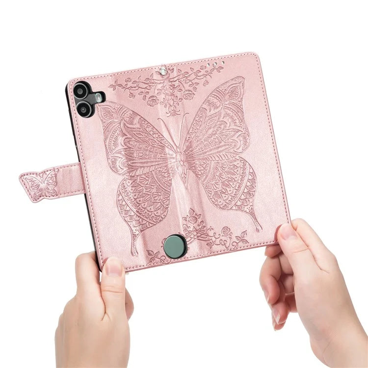 For Nothing CMF Phone 1 Case PU Leather Wallet Phone Cover Butterfly Pattern