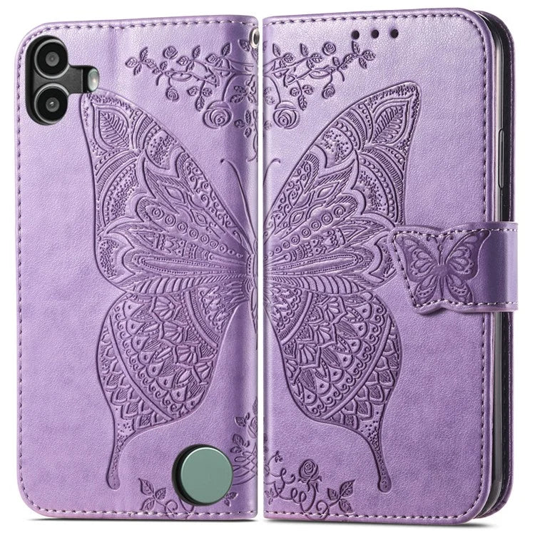 For Nothing CMF Phone 1 Case PU Leather Wallet Phone Cover Butterfly Pattern