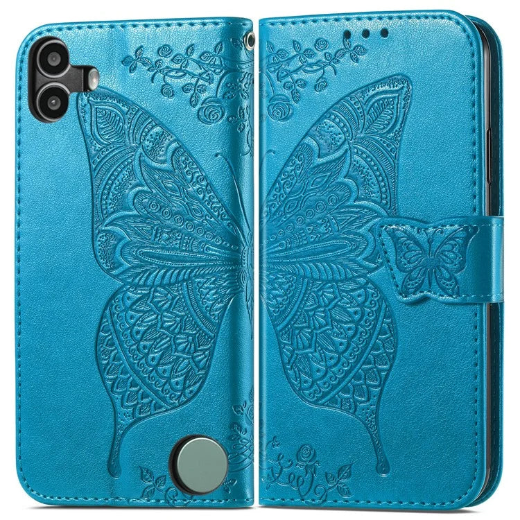 For Nothing CMF Phone 1 Case PU Leather Wallet Phone Cover Butterfly Pattern