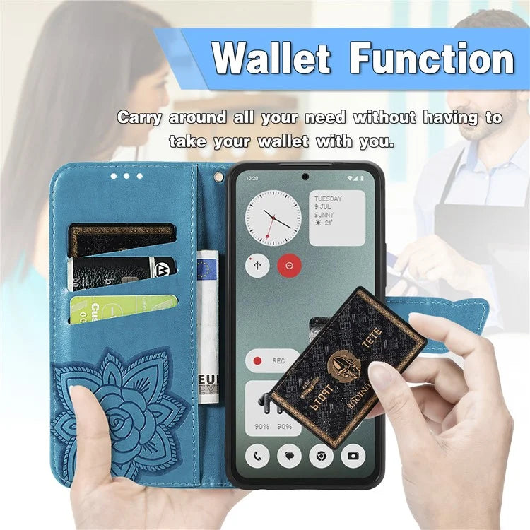 For Nothing CMF Phone 1 Case PU Leather Wallet Phone Cover Butterfly Pattern