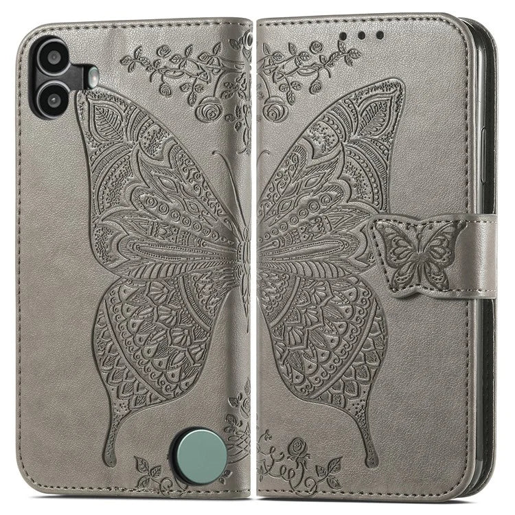For Nothing CMF Phone 1 Case PU Leather Wallet Phone Cover Butterfly Pattern